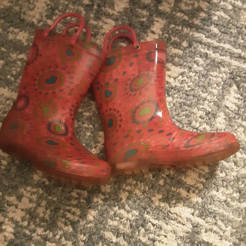 Colorful Girls Rain Boots Size 9/10